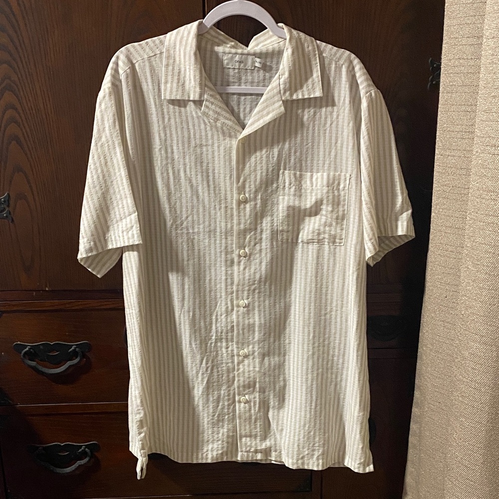 Men's Onia Cream Striped Shirt